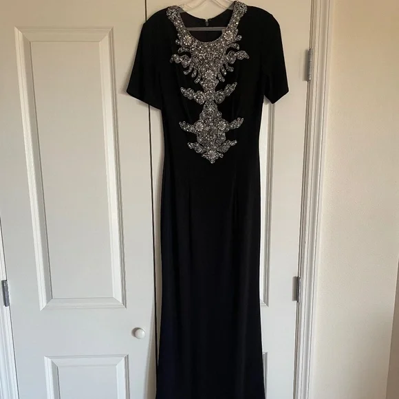 Ashley Lauren | Dresses | Ashleylauren Black Rhinestone Dress | Poshmark